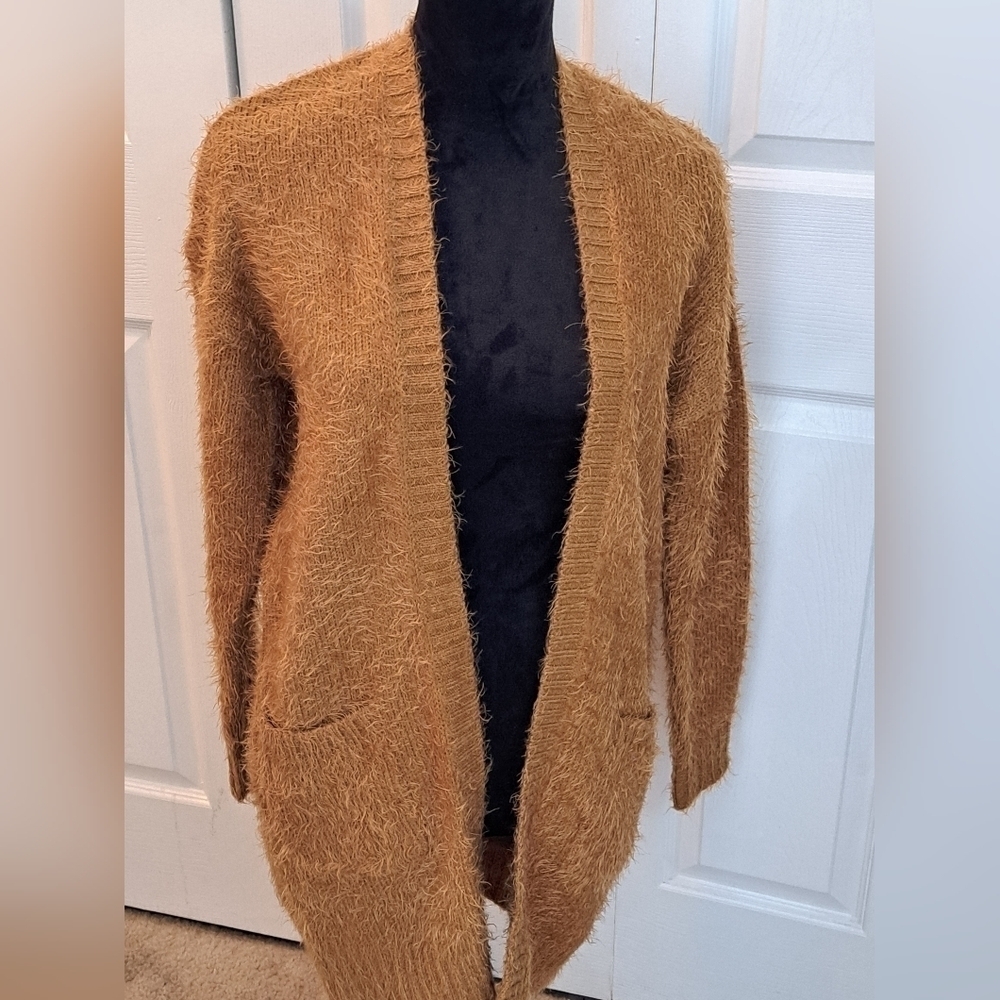 Open Front Eyelash Cardigan    Size L